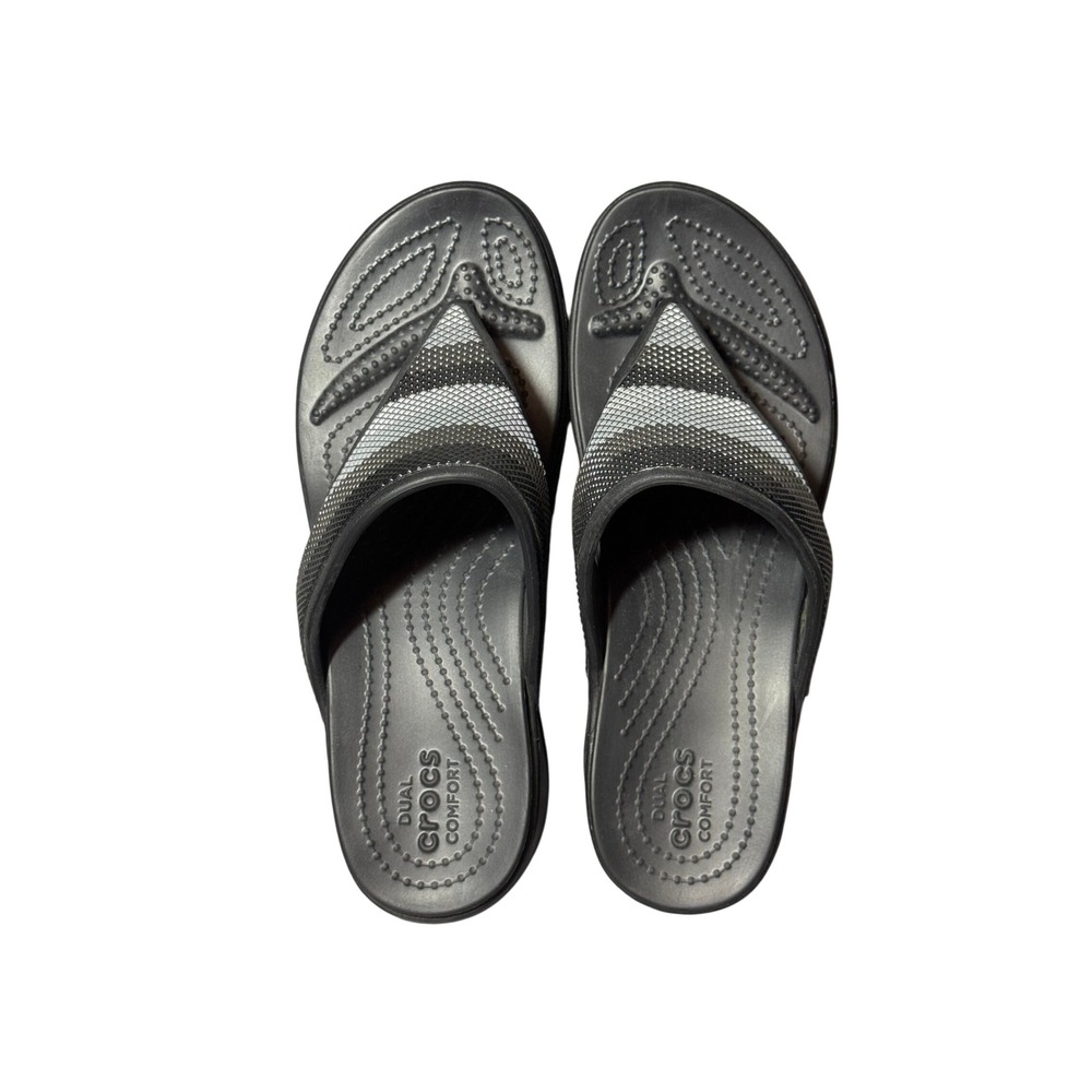 CROCS Black and Gray Women's Slide Sandal